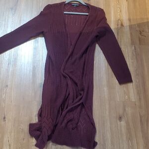 Love & Ellie Open-Knit Burgundy Sweater